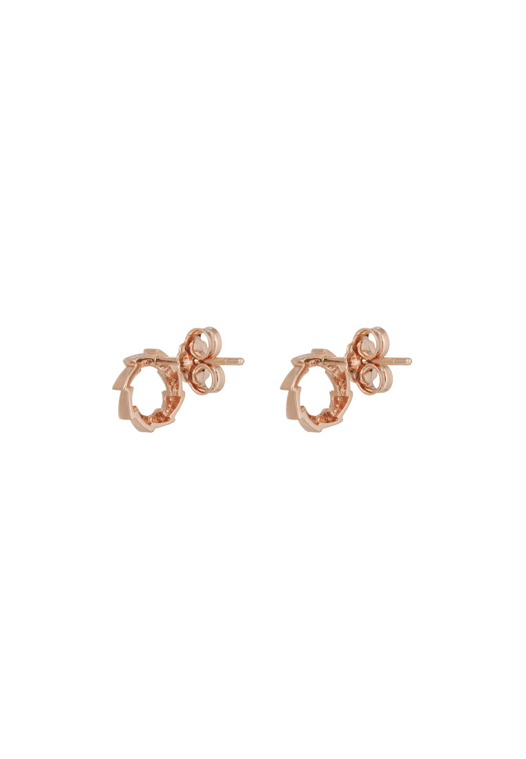TOMEI Rouge Collection Circle Frame Earrings, Rose Gold 750