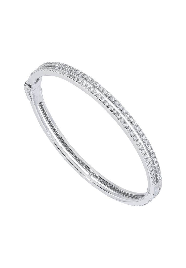TOMEI Gilded Harmony Diamond Bangle, White Gold 750