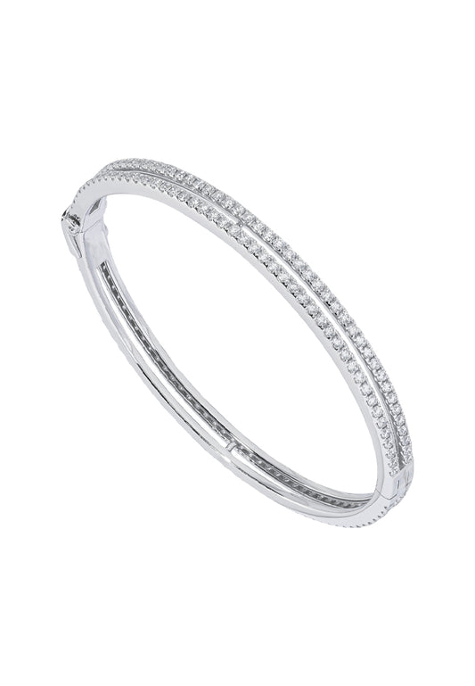 TOMEI Gilded Harmony Diamond Bangle, White Gold 750