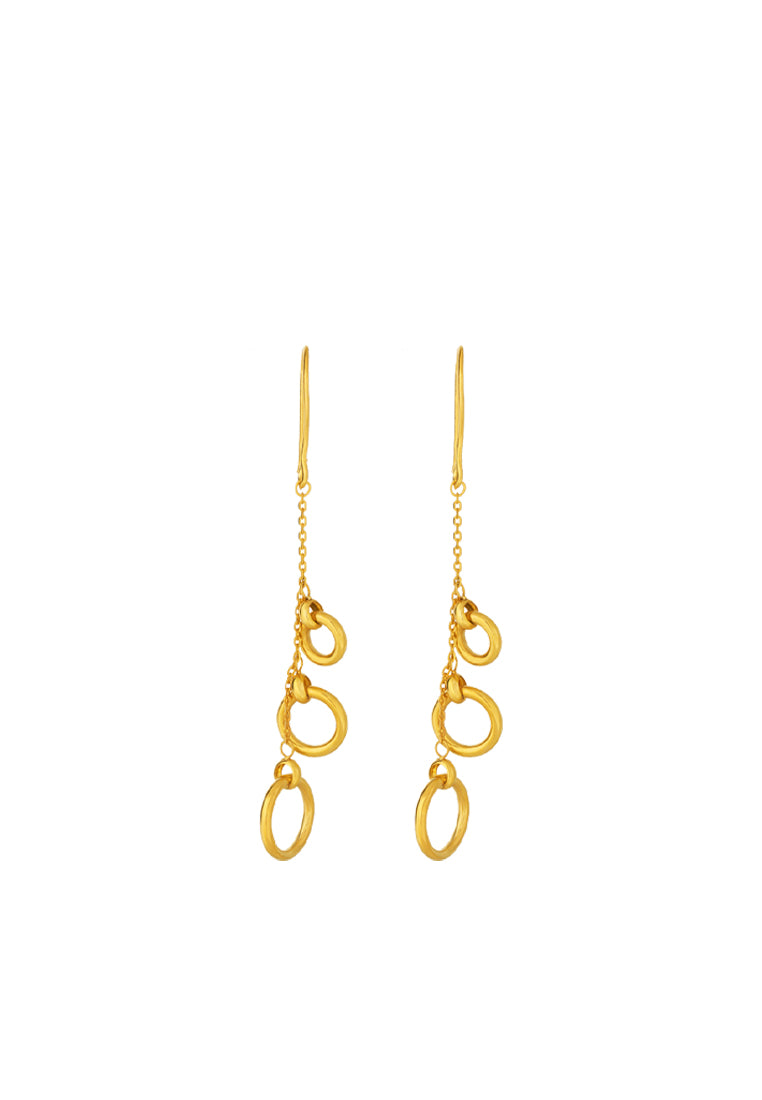 TOMEI Lusso Italia Dangling Circle Earrings, Yellow Gold 916