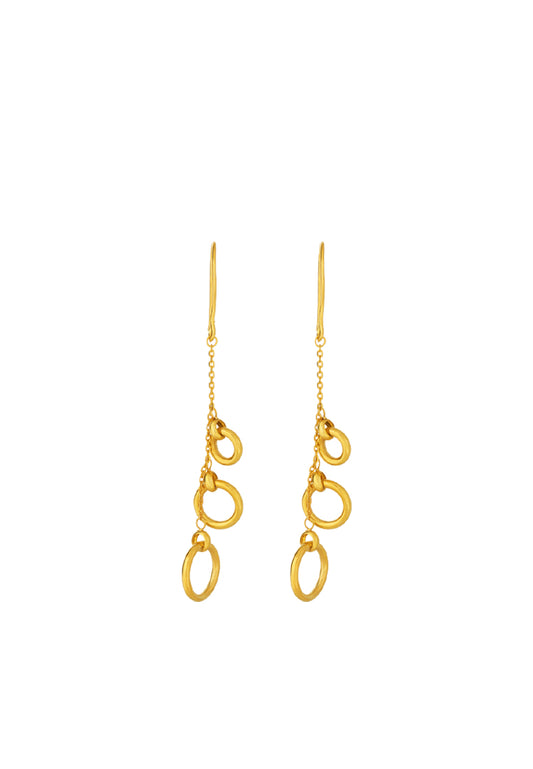 TOMEI Lusso Italia Dangling Circle Earrings, Yellow Gold 916