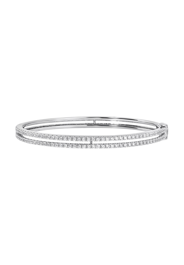 TOMEI Gilded Harmony Diamond Bangle, White Gold 750