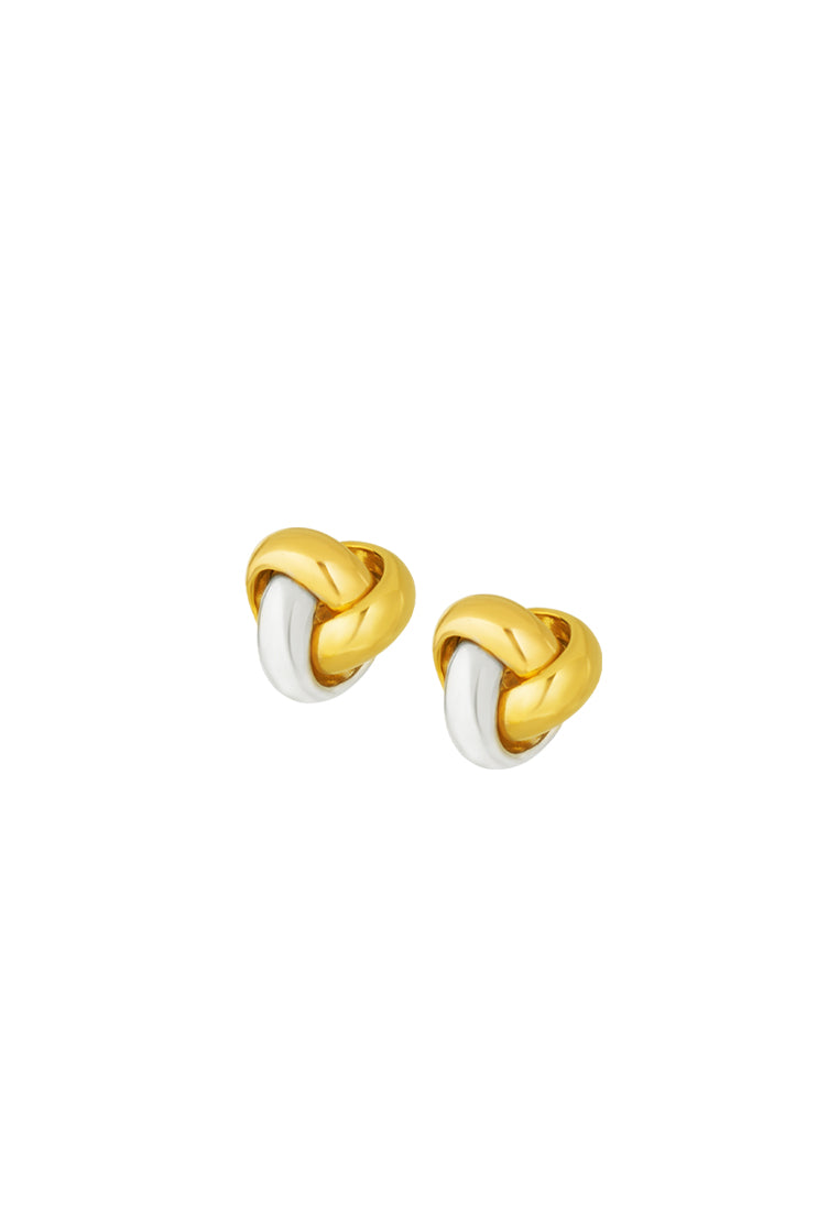 TOMEI Triple Tone Lusso Italia Knot Earrings, Yellow Gold 916