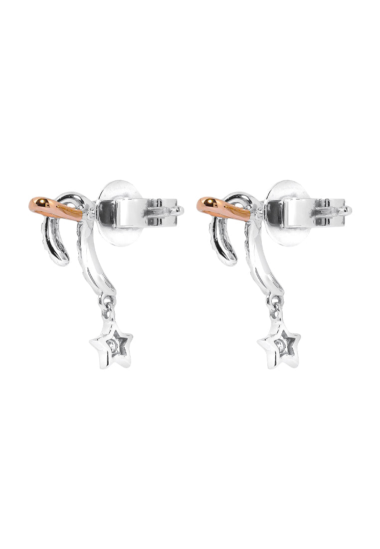 TOMEI Starlight Symphony Diamond Earrings, White+Rose Gold 585