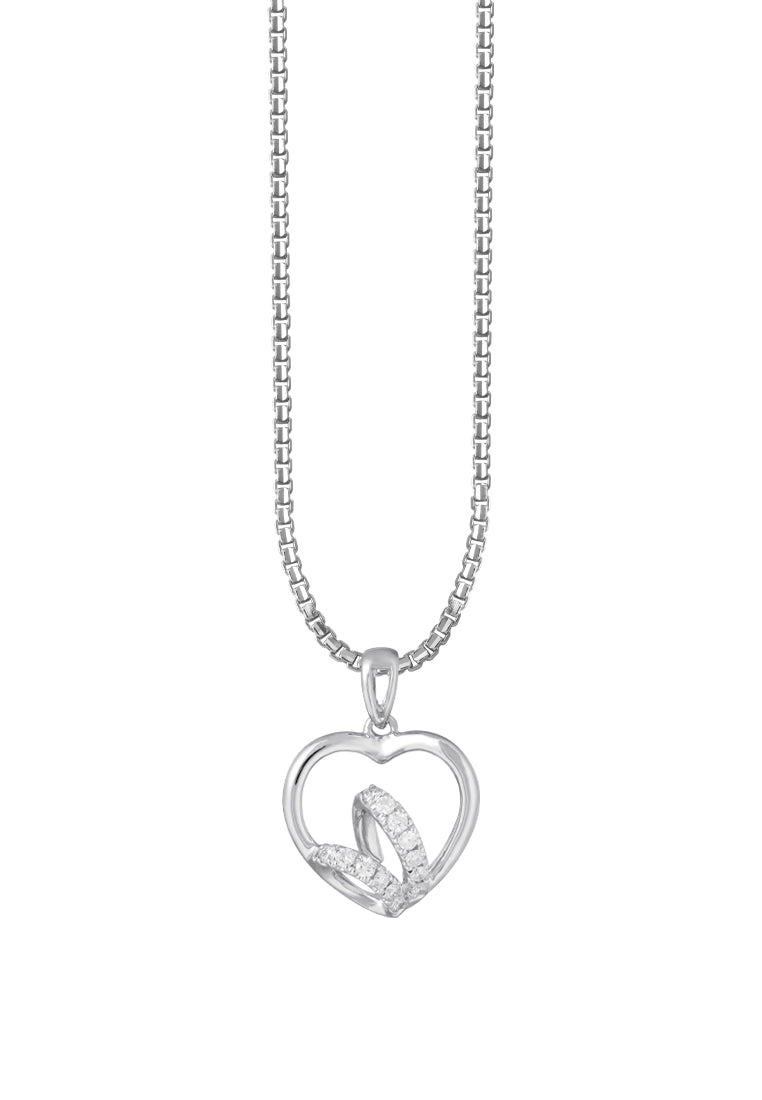 Love Within Diamond Pendant | Tomei White Gold 375 (9K) with Chain (P4316)