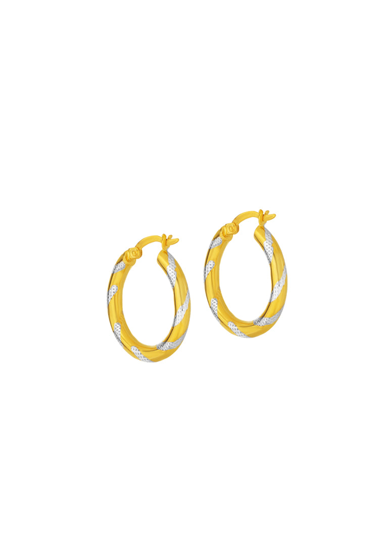 TOMEI Dual-Tone Lusso Italia Loop Earrings, Yellow Gold 916