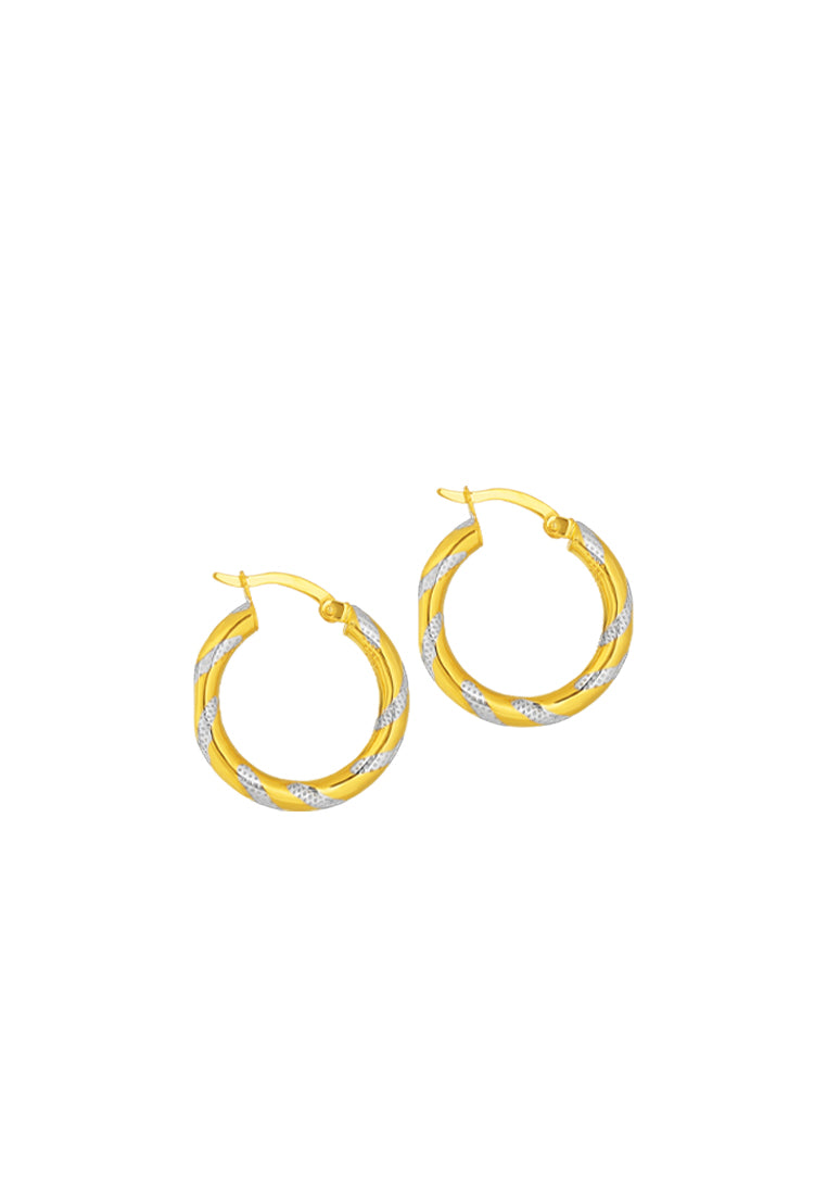 TOMEI Dual-Tone Lusso Italia Loop Earrings, Yellow Gold 916
