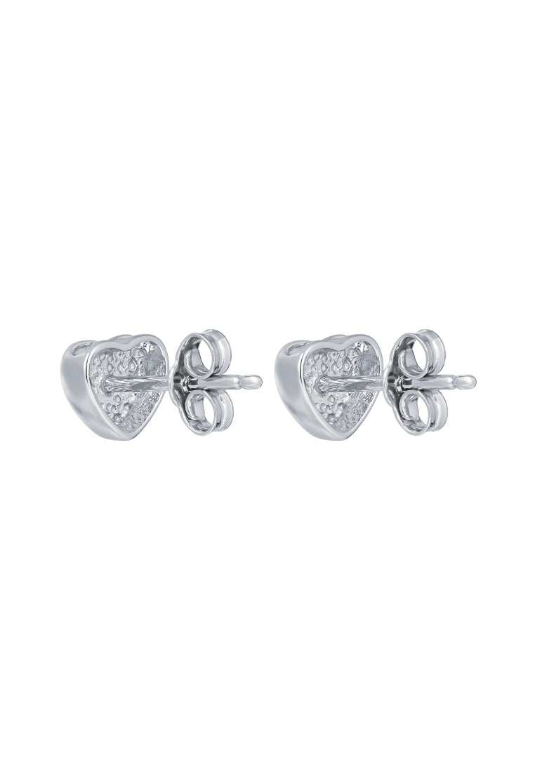 TOMEI Laser Cut Love Earrings, White Gold 585