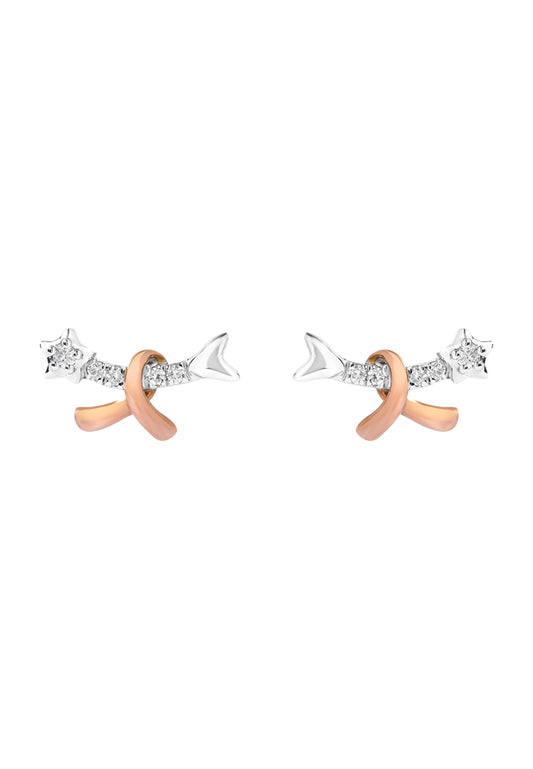 TOMEI Aurora Bloom Diamond Earrings, White+Rose Gold 585