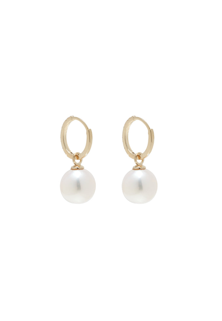 TOMEI Souly Bewitched Pearl Earrings, White/Yellow Gold 585 (E802)