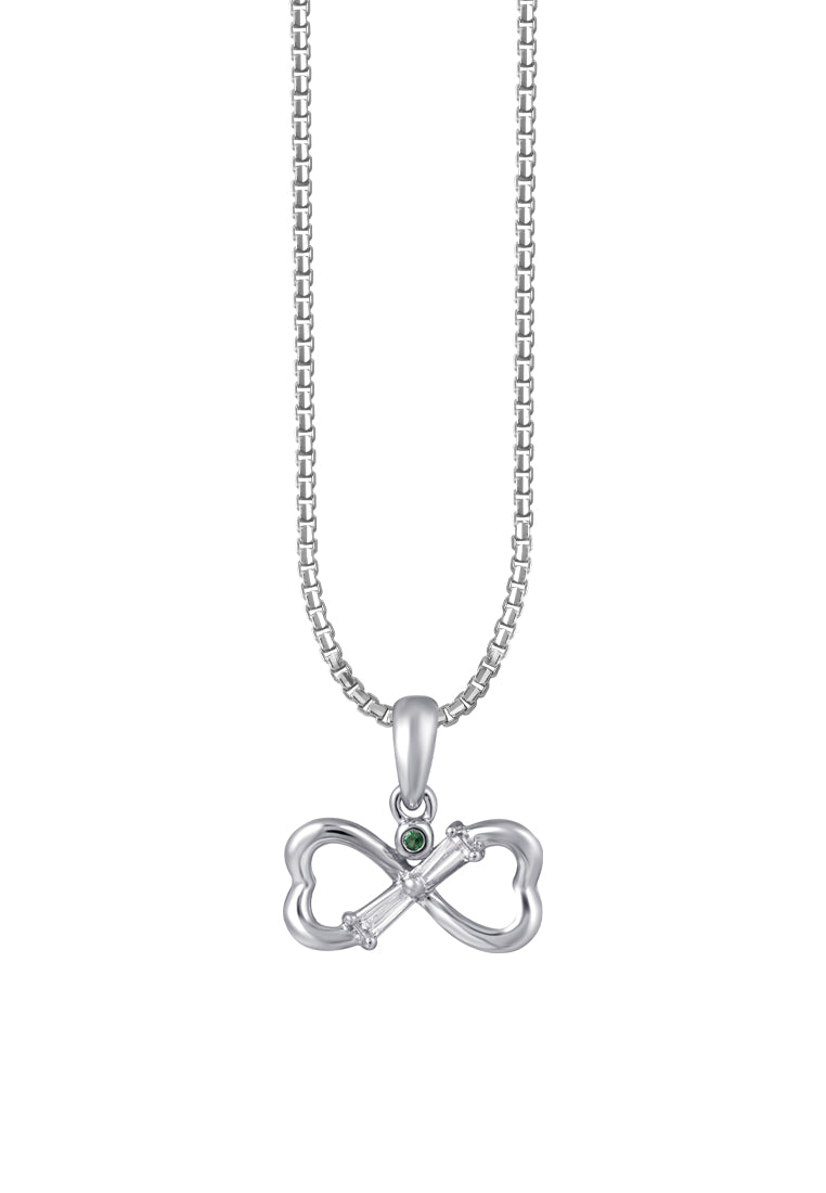 TOMEI Aileana Emerald Collection Ribband Pendant, White Gold 375