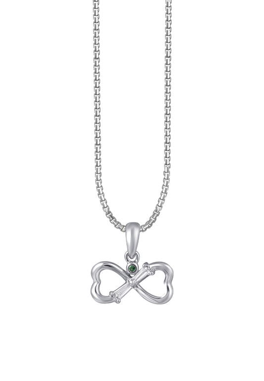 TOMEI Aileana Emerald Collection Ribband Pendant, White Gold 375