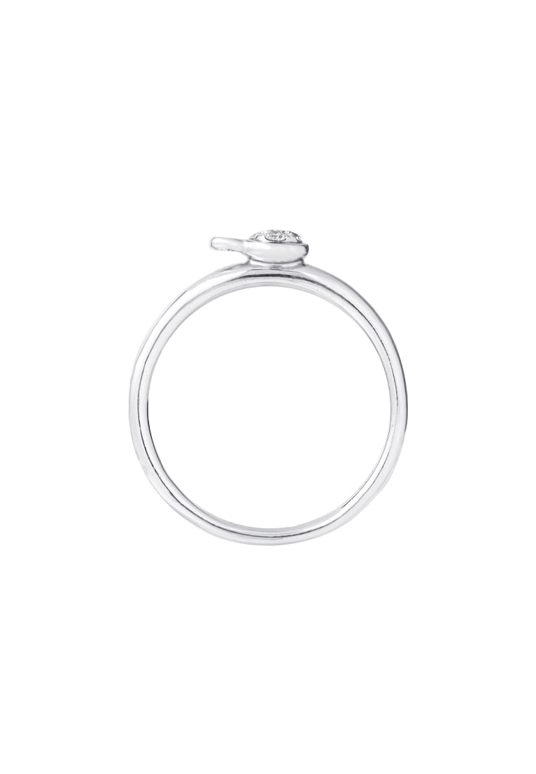 TOMEI Minimalist Mousey Diamond Ring, White Gold 375