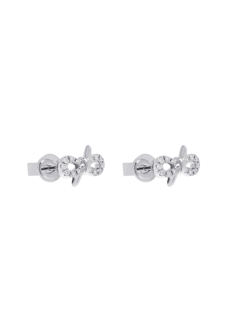 TOMEI Ribband Diamond Earrings, White Gold 585