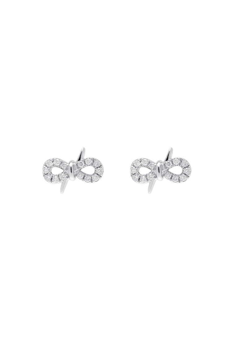 TOMEI Ribband Diamond Earrings, White Gold 585