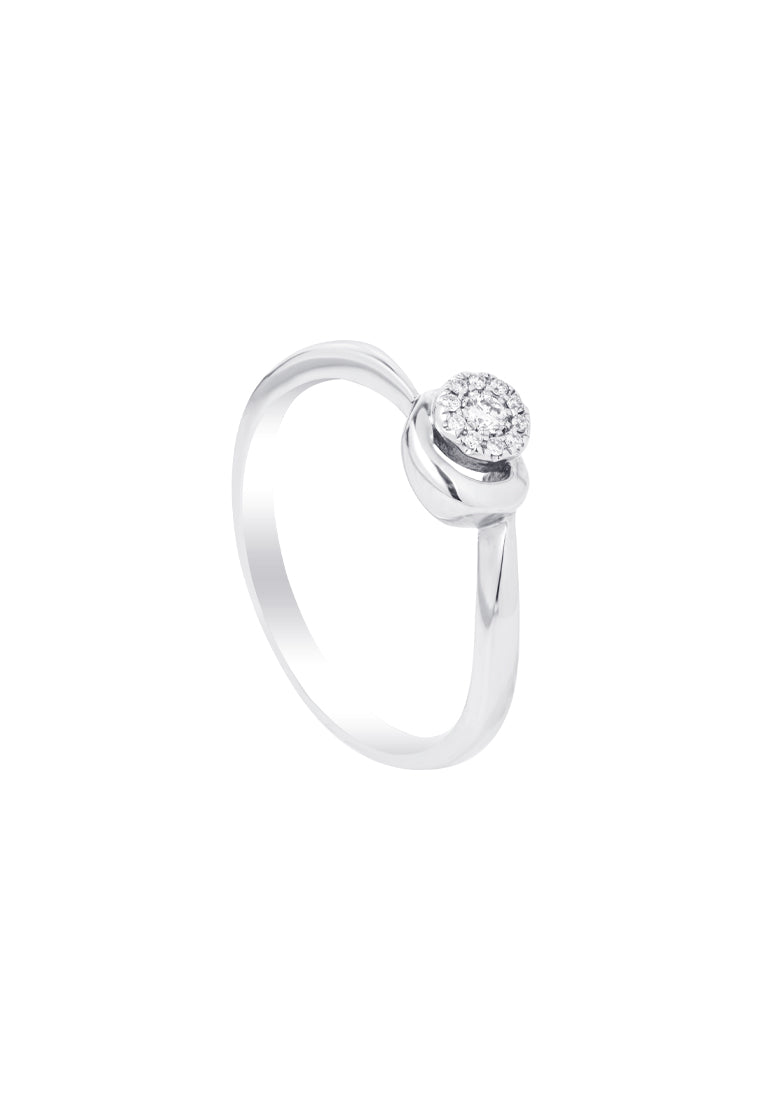 TOMEI Minimalist Diamond Ring, White Gold 375