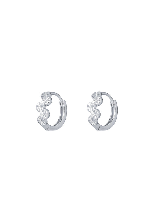 TOMEI Wavy Loop Earrings, White Gold 585