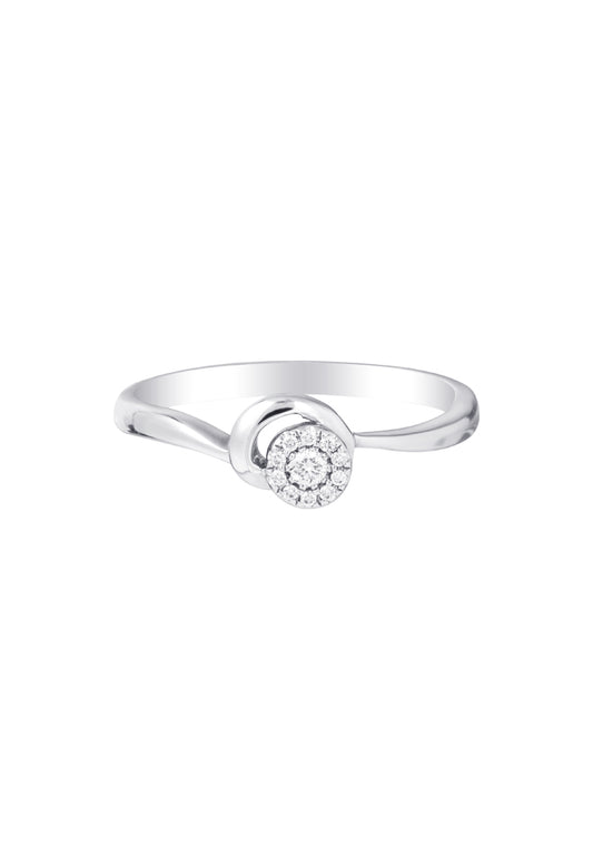 TOMEI Minimalist Diamond Ring, White Gold 375