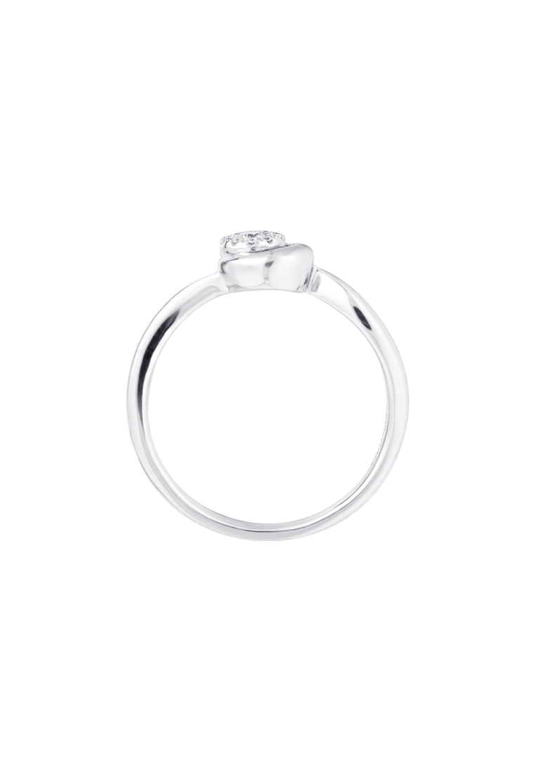 TOMEI Minimalist Diamond Ring, White Gold 375