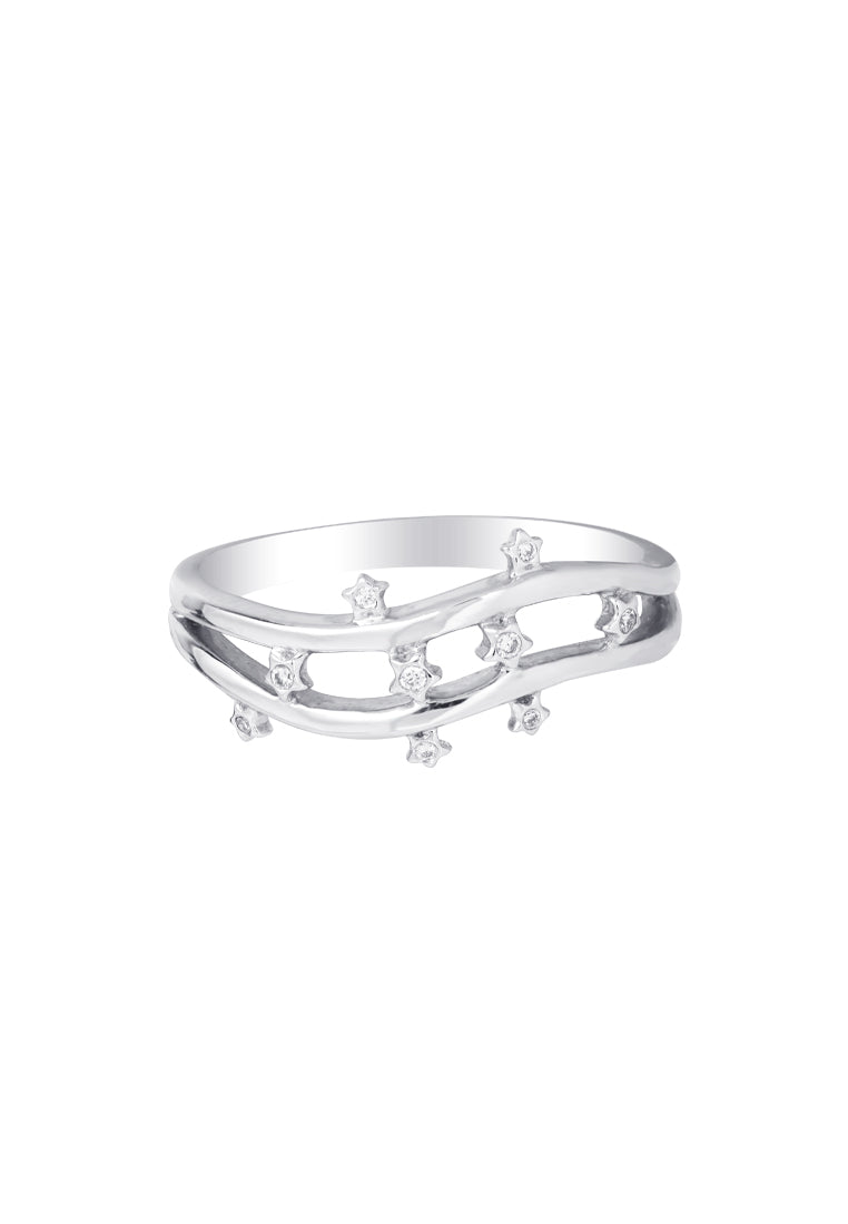 TOMEI Galaxy Inspired Diamond Ring, White Gold 375