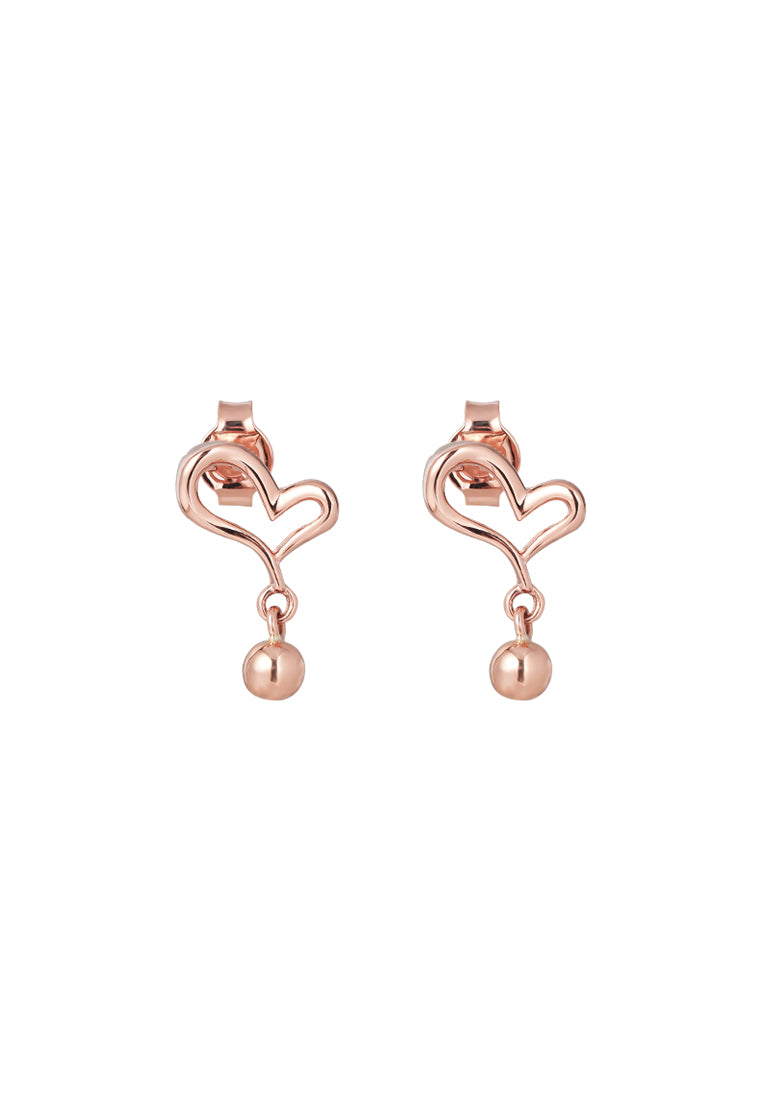 TOMEI Rouge Collection Love Earrings, Rose Gold 750