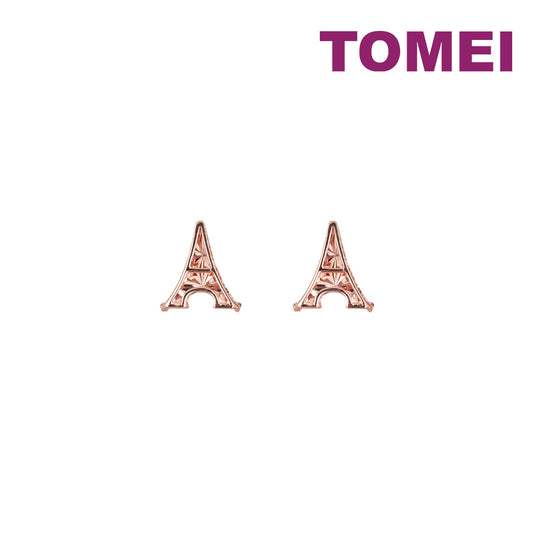 TOMEI Rouge Collection Tower Of Love Earrings, Rose Gold 750