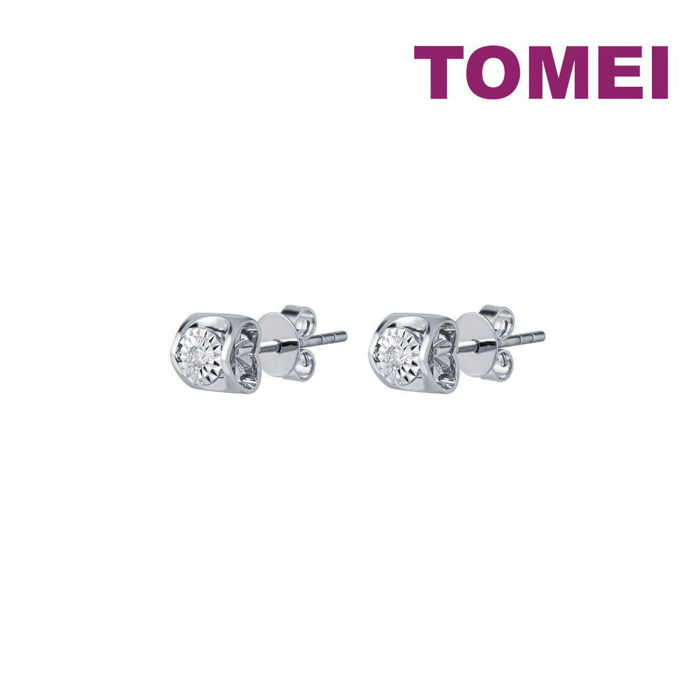 TOMEI Insignia Diamond Earrings, White Gold 750