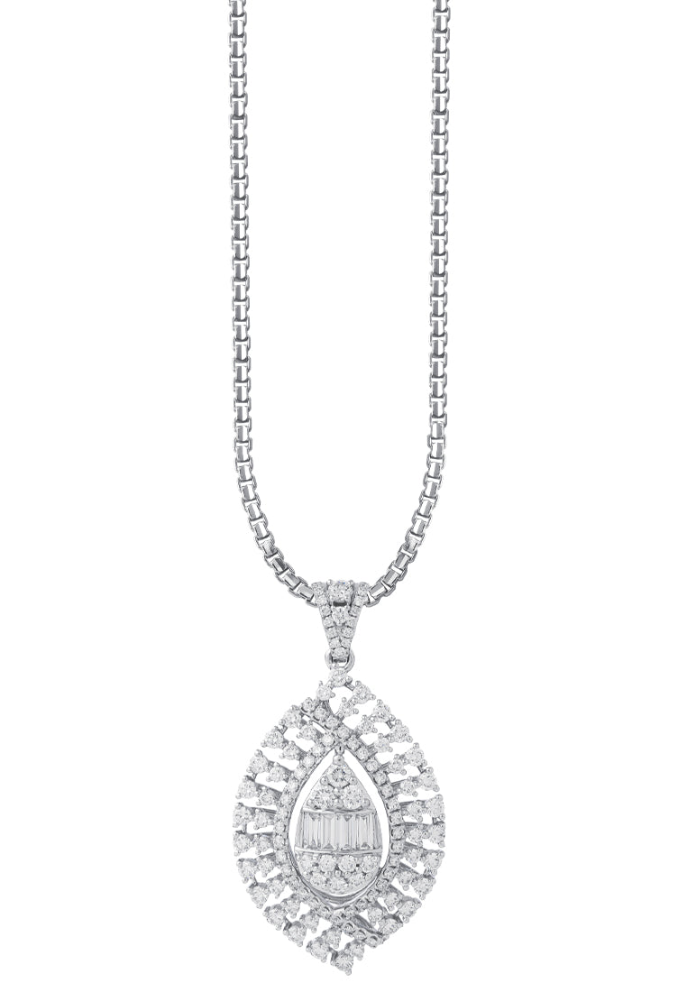 TOMEI The Classy Series Diamond Pendant, White Gold 750