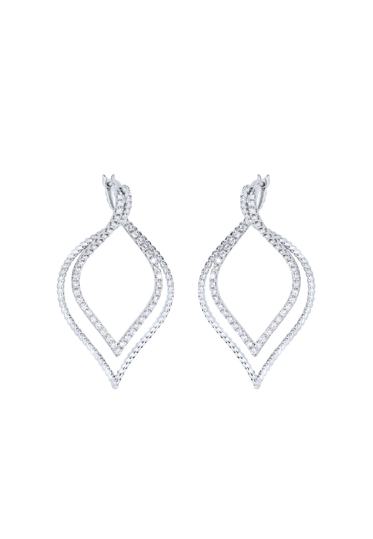 TOMEI Seribu Glow Diamond Earrings, White Gold 750