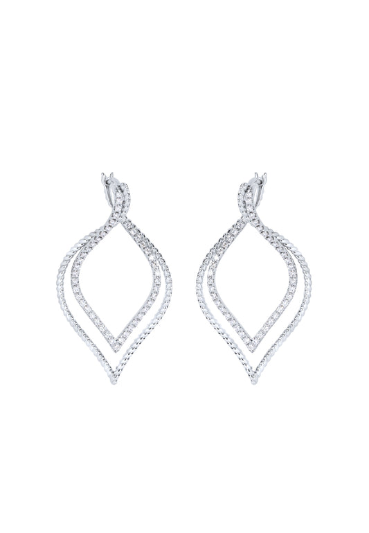 TOMEI Seribu Glow Diamond Earrings, White Gold 750