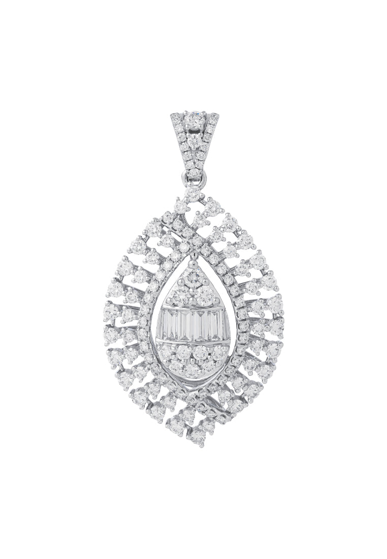 TOMEI The Classy Series Diamond Pendant, White Gold 750