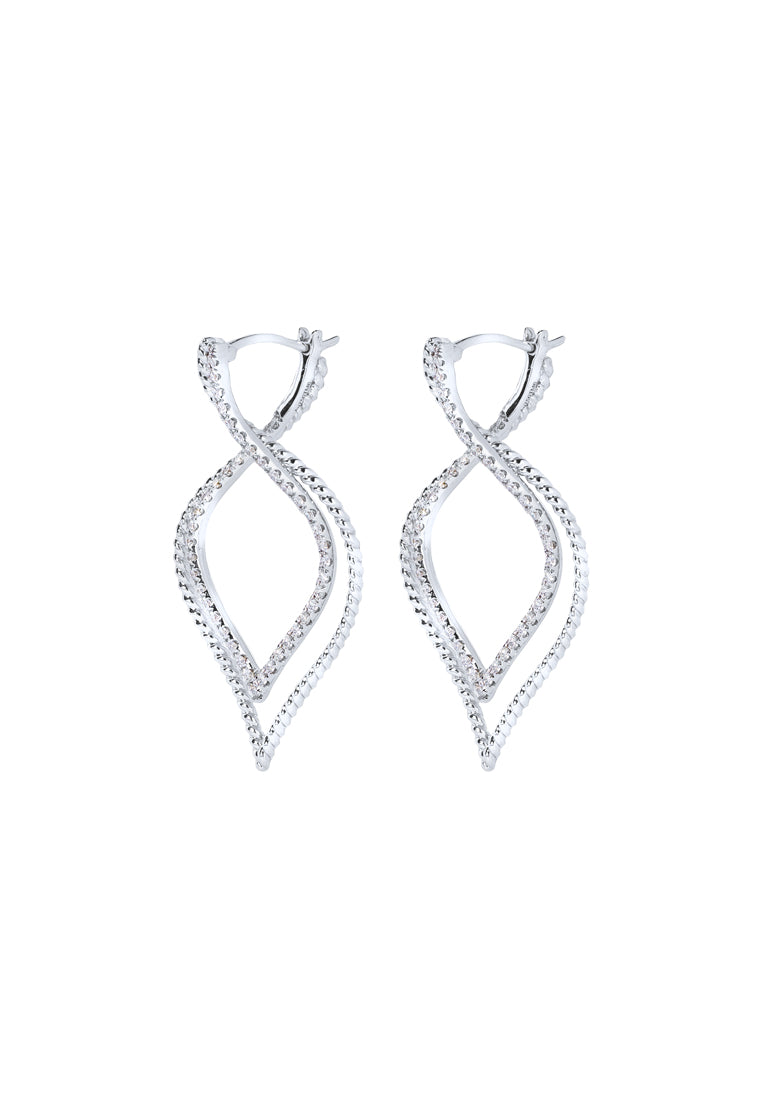 TOMEI Seribu Glow Diamond Earrings, White Gold 750