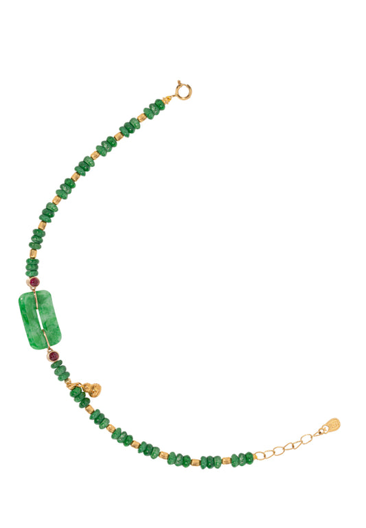TOMEI Five Blessings Jade Bracelet, Yellow Gold 750
