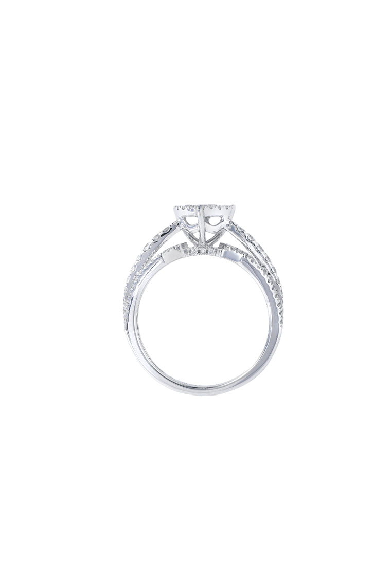 TOMEI Diamond Ring, White Gold 750