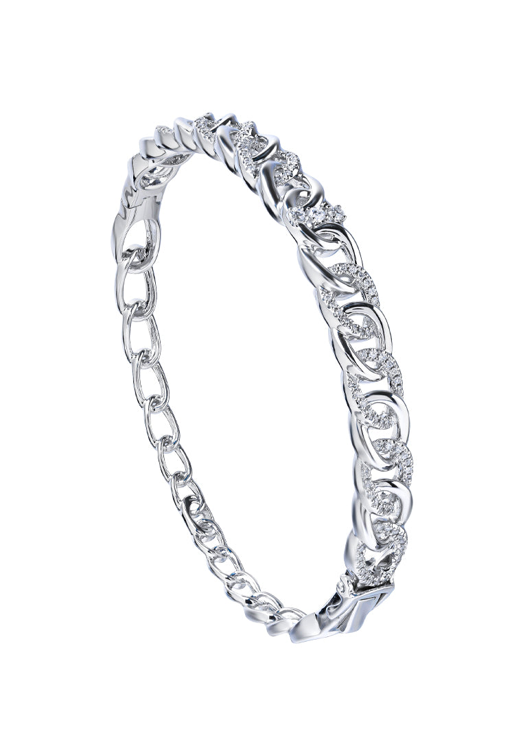 TOMEI Diamond Bangle, White Gold 750