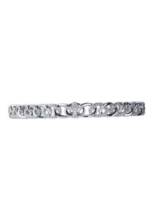 TOMEI Diamond Bangle, White Gold 750