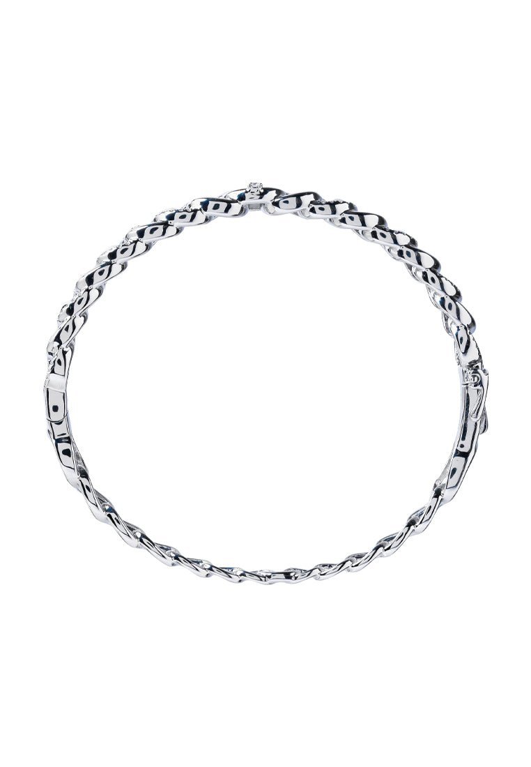 TOMEI Diamond Bangle, White Gold 750