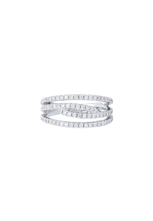 TOMEI Diamond Ring, White Gold 750