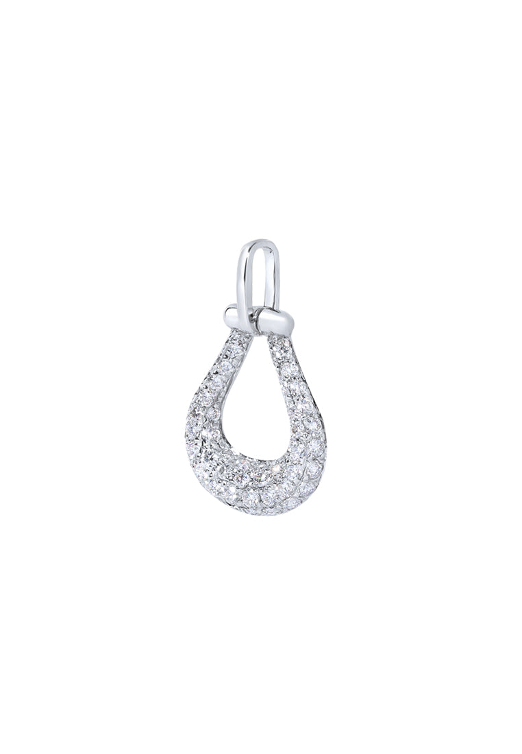 TOMEI Horseshoe Diamond Pendant Set, White Gold 585