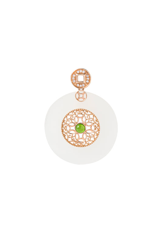 TOMEI Nephrite Pendant, Rose Gold 750