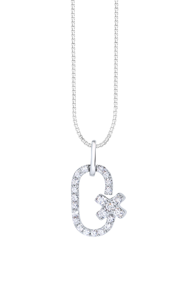 TOMEI Diamond Pendant Set, White Gold 585