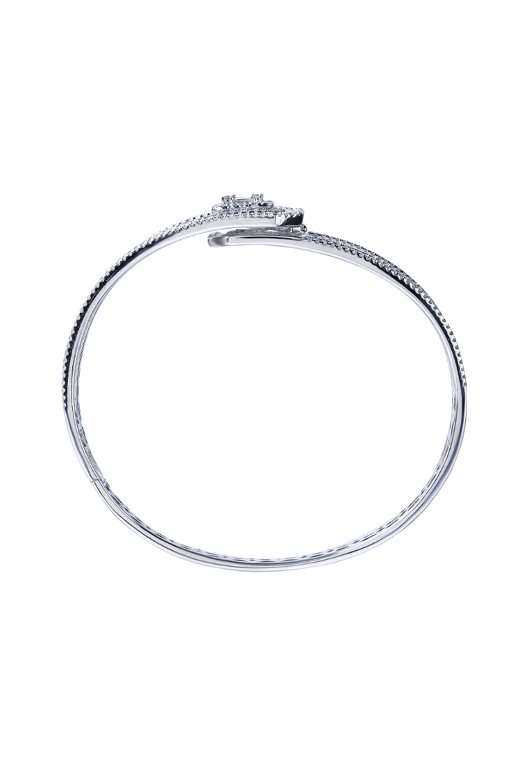 TOMEI The Bloom Series Diamond Bangle, White Gold 750