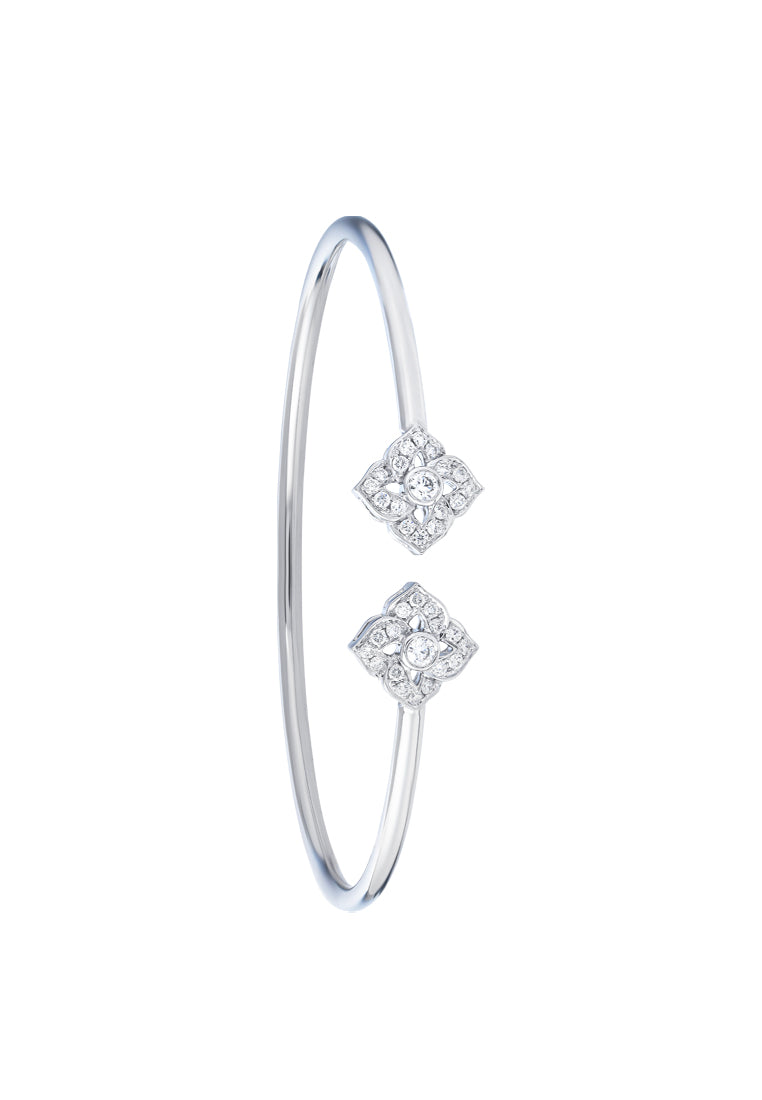 TOMEI Diamond Bangle, White Gold 750