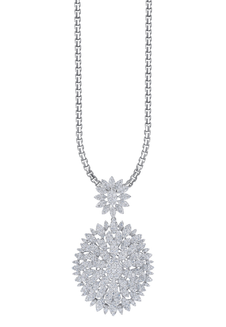 TOMEI The Bloom Series Diamond Pendant, White Gold 750