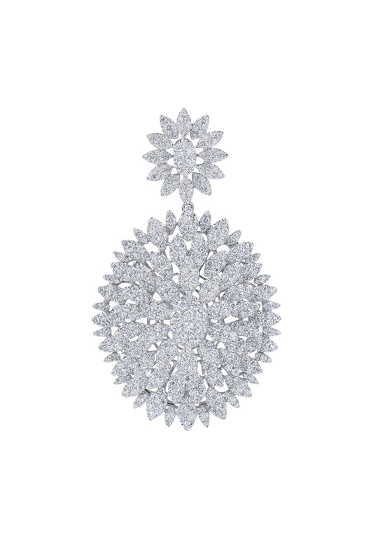 TOMEI The Bloom Series Diamond Pendant, White Gold 750