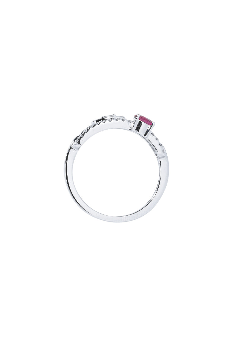 TOMEI Ruby Set Ring, White Gold 750