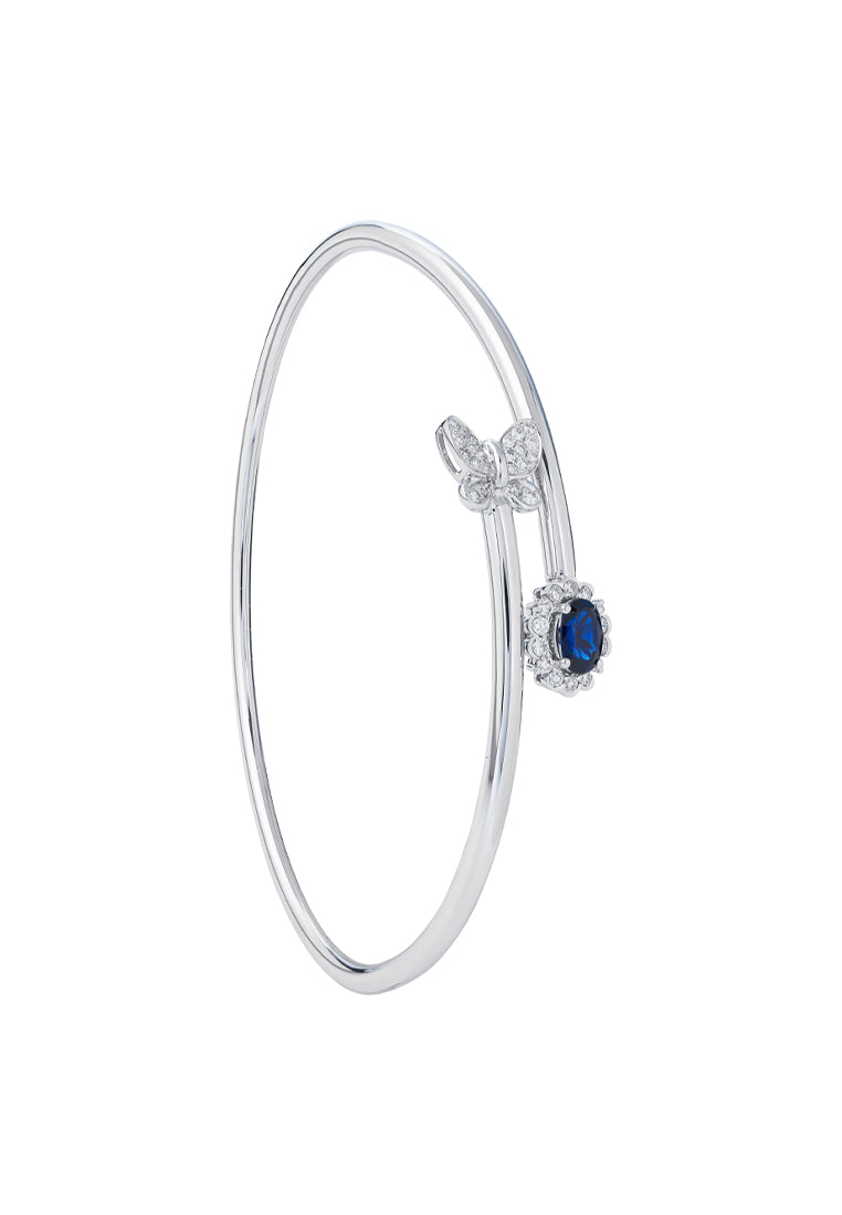 TOMEI Sapphire Diamond Bangle, White Gold 750