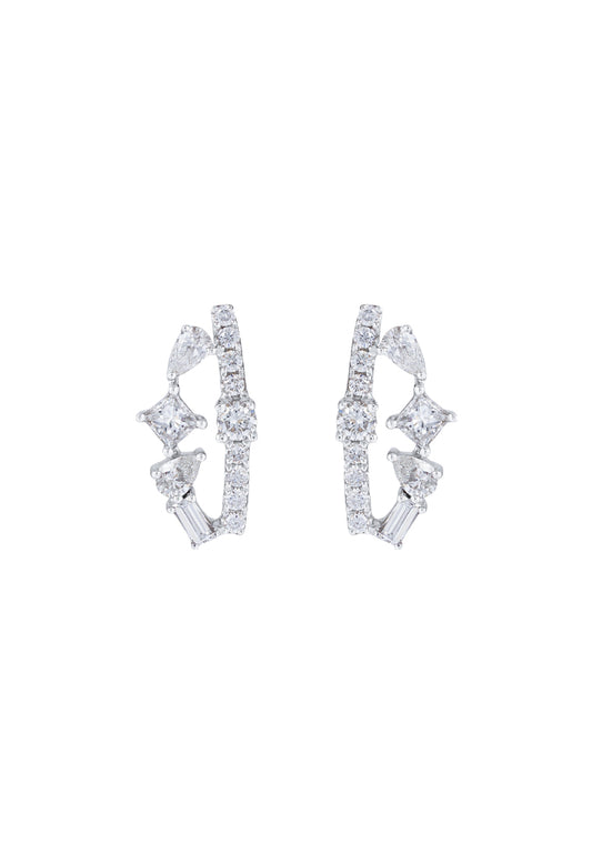 TOMEI Diamond Earrings, White Gold 750