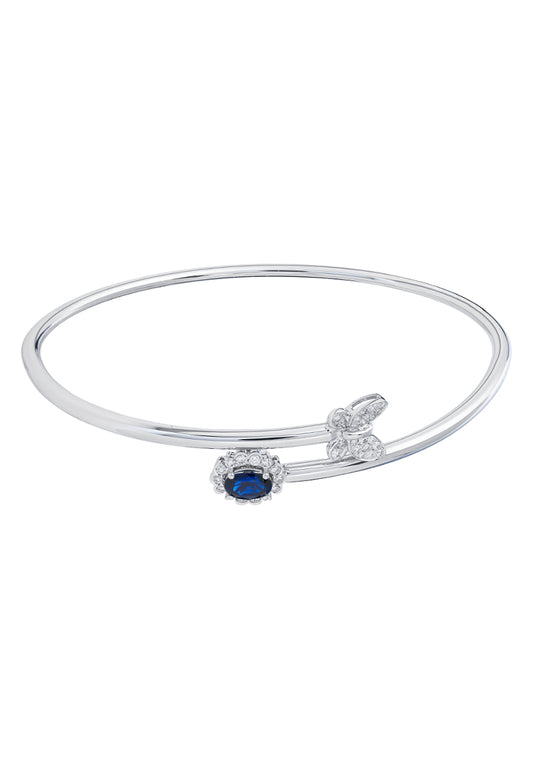 TOMEI Sapphire Diamond Bangle, White Gold 750