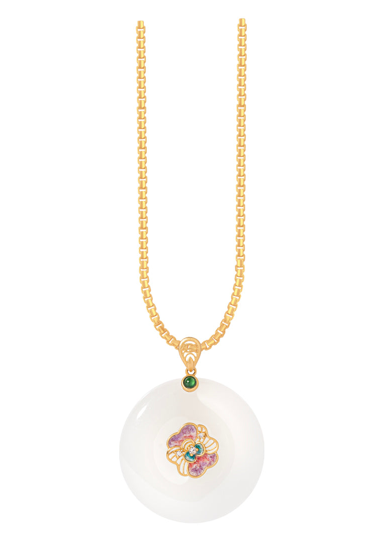 TOMEI Nephrite Series Hall Of Fortune Pendant, Yellow Gold 750